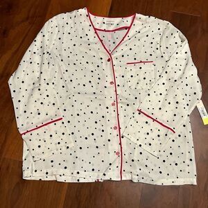 Summersalt women’s polka dot long sleeve button down pajama top (no bottoms) in